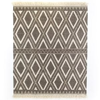 Taupe Ivory Flatweave Rug