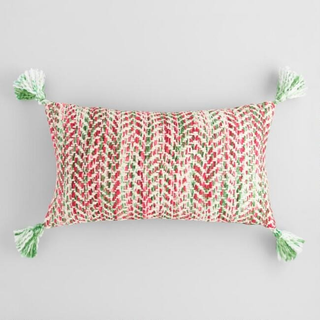 Red & Green Holiday Tassle Pillows