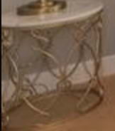 Gold Lattice / Marble Side Table