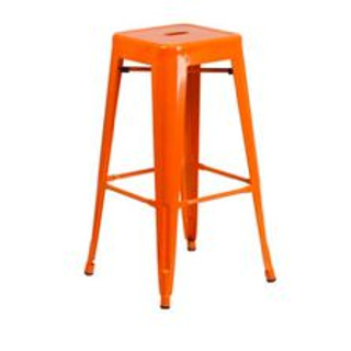 Orange Metal Bar Stool