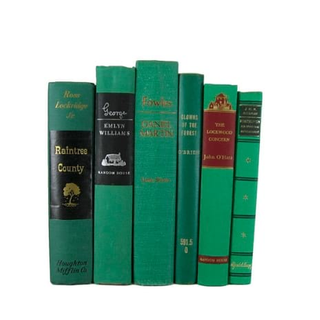 5 Stack of Green Vintage Books