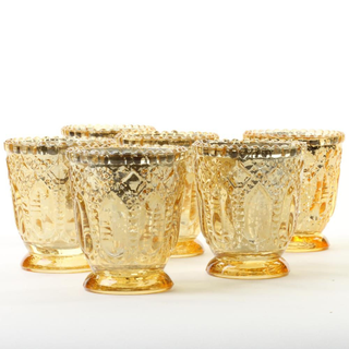Gold Vintage Glass Votives