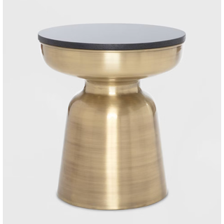Black Top Essential Brass Side Table