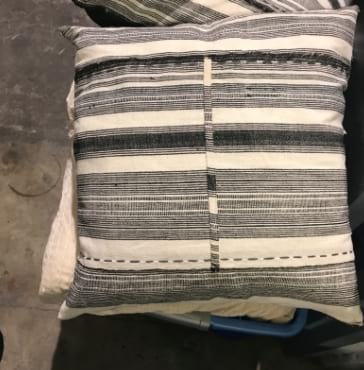 Lily Koi Modern Grey Striped Pillow Collection