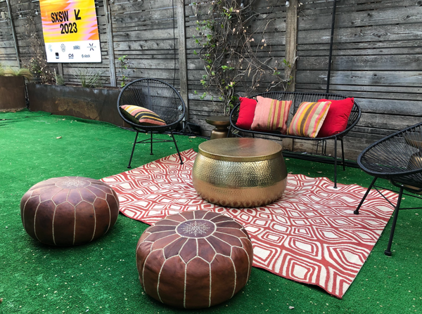 Courtyard Red/Beige Outdoor Rug