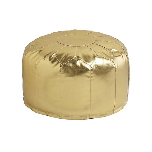 Gold Leather Pouf