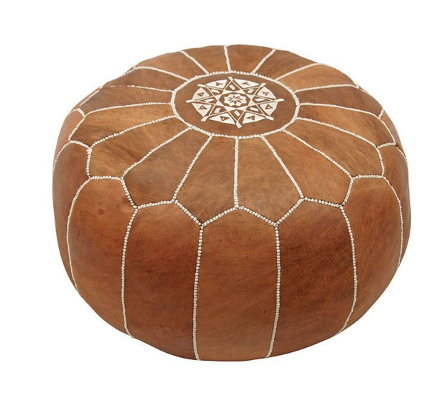 Tan Moroccan Pouf
