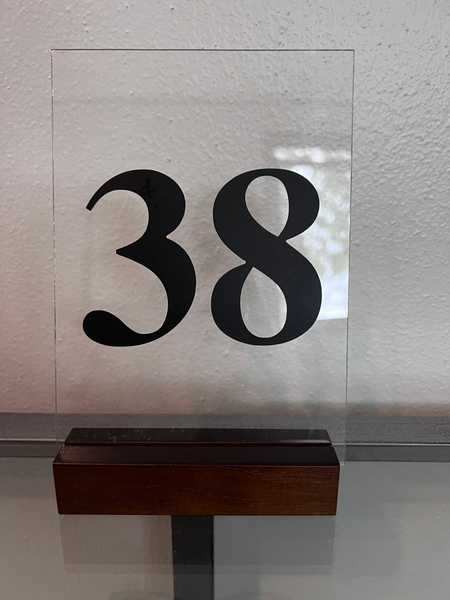 Wooden Block Table Number Stand