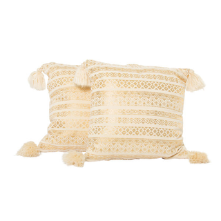 Gold & Cream Tassell Pillow