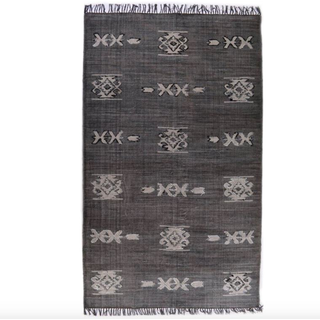 Faded Black Tribal Rug