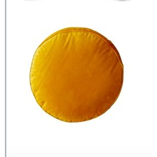 Mustard Velvet Round Pillow