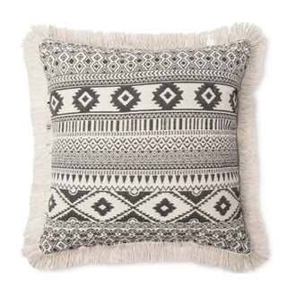 Cream / Grey Fringe Pillow