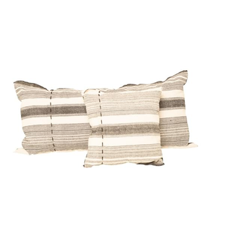 Lily Koi Modern Grey Striped Pillow Collection