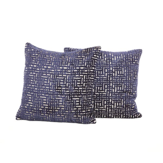 Navy Maze Pillow