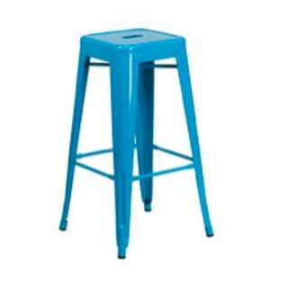 Light Blue Metal Bar Stool