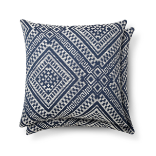 Navy/White Patterned Throw Pillow