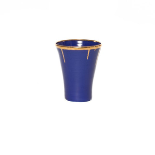 Keith Kreeger Thrown Cobalt & Gold Vase