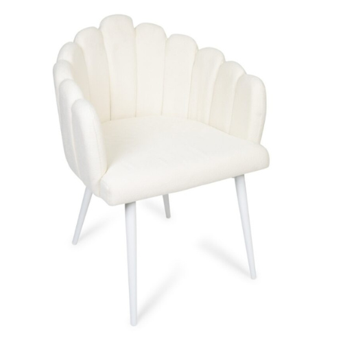 Petal White Velvet Chair