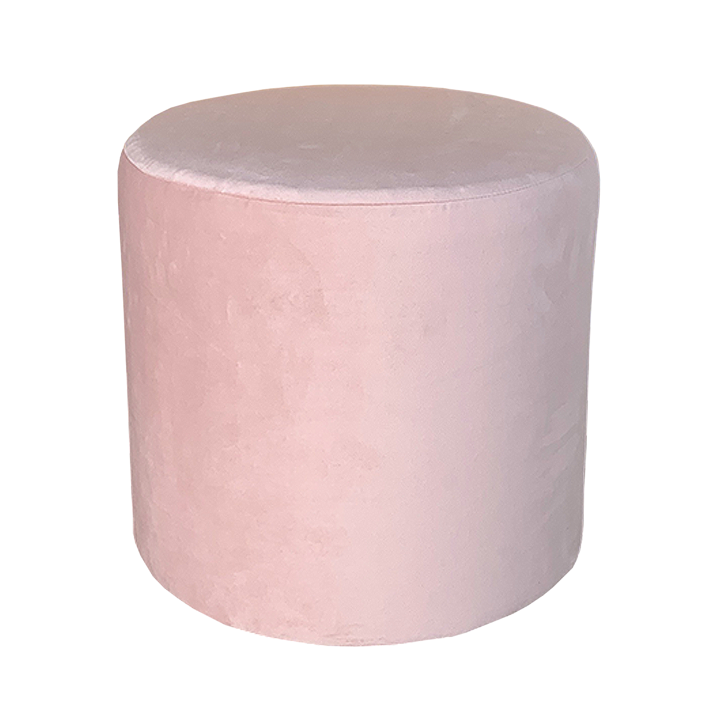 Small Round Ottoman - Powder Pink Velvet