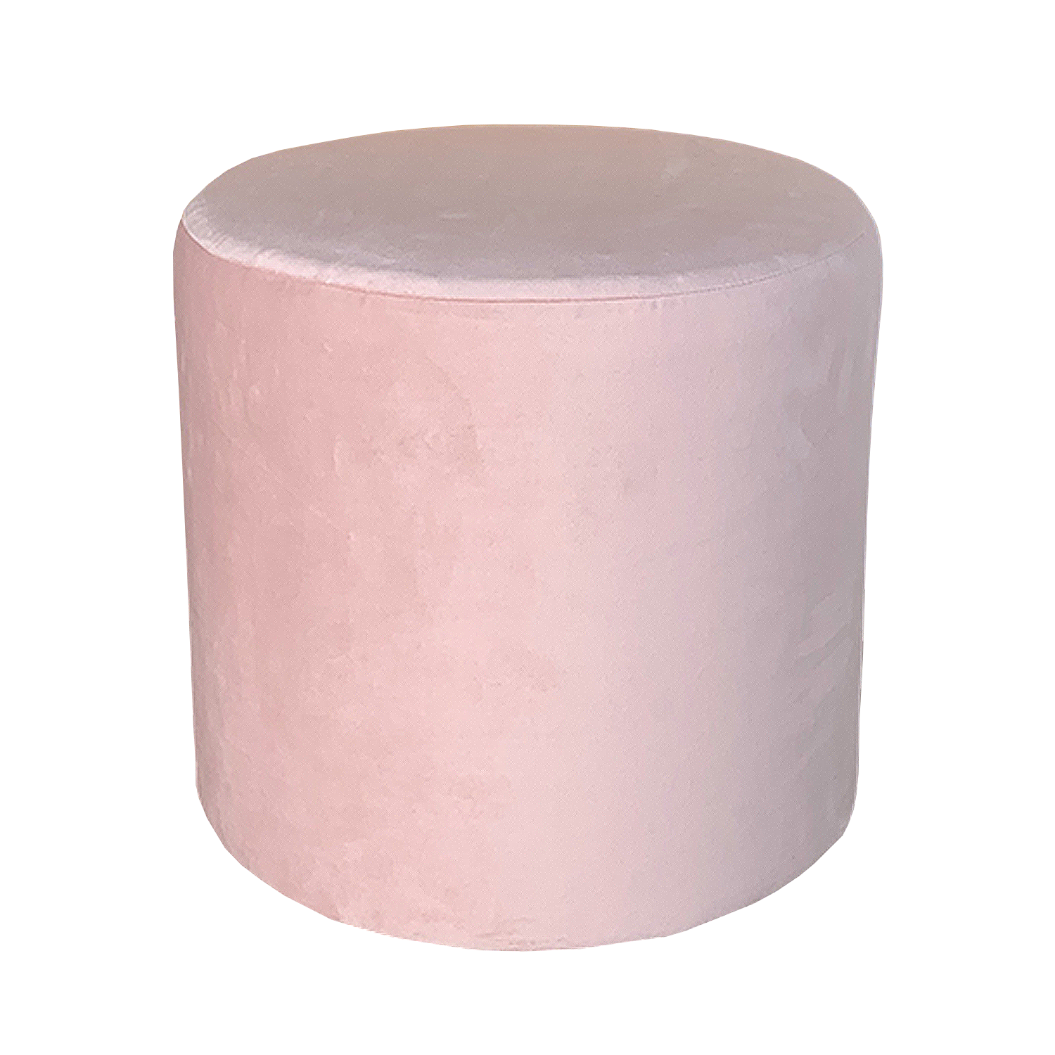 Small Round Ottoman - Powder Pink Velvet