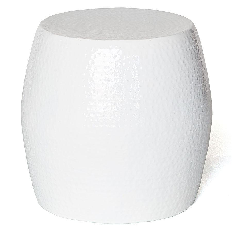 Pop Hammered Stool/Side Table White