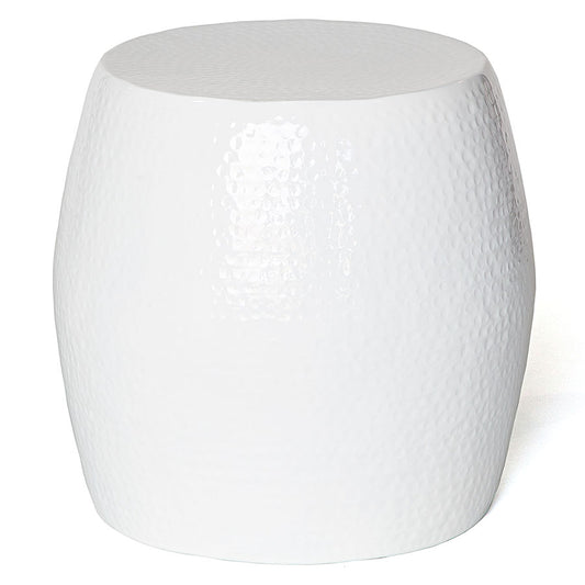 Pop Hammered Stool/Side Table White