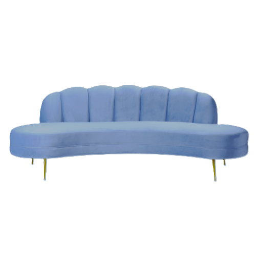 Swan Sea Blue Sofa – Gold Legs