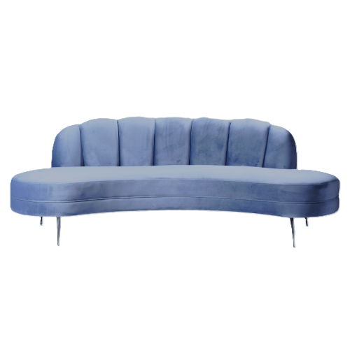 Swan Sea Blue Sofa – Silver Legs