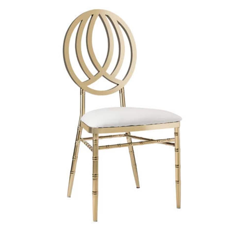Pride Dining Chair - Gold And White