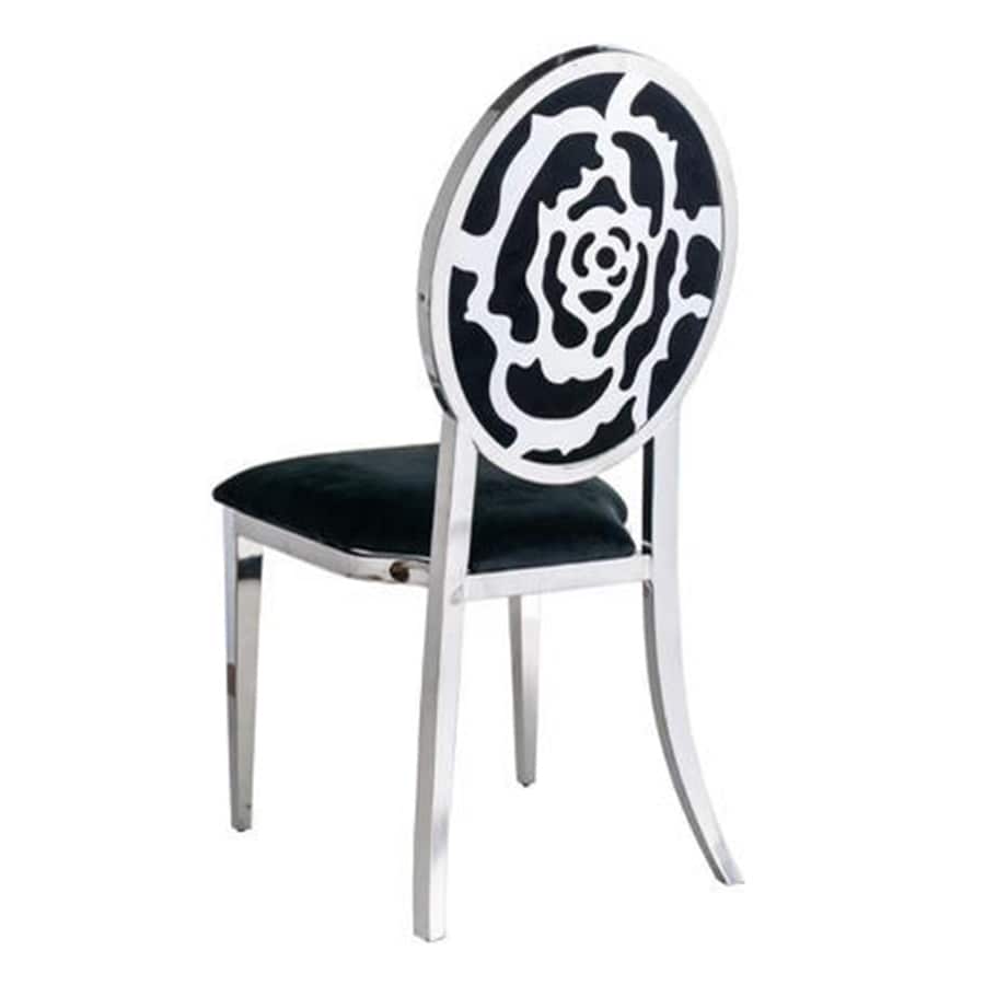 Rose Silver Dining Chair - Black