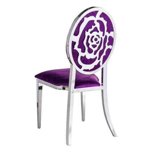 Rose Silver Dining Chair - Purple
