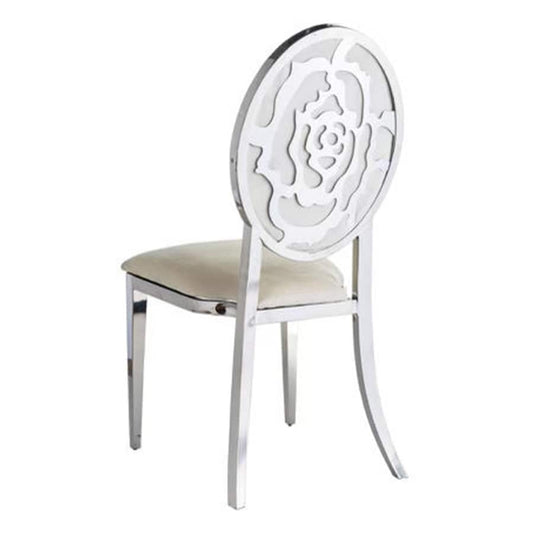 Rose Silver Dining Chair - White