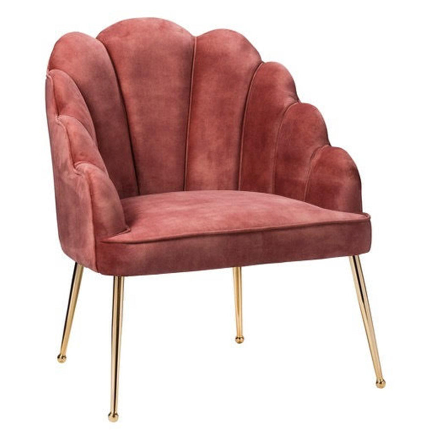 Armani Velvet Lounge Chair Coral - Gold