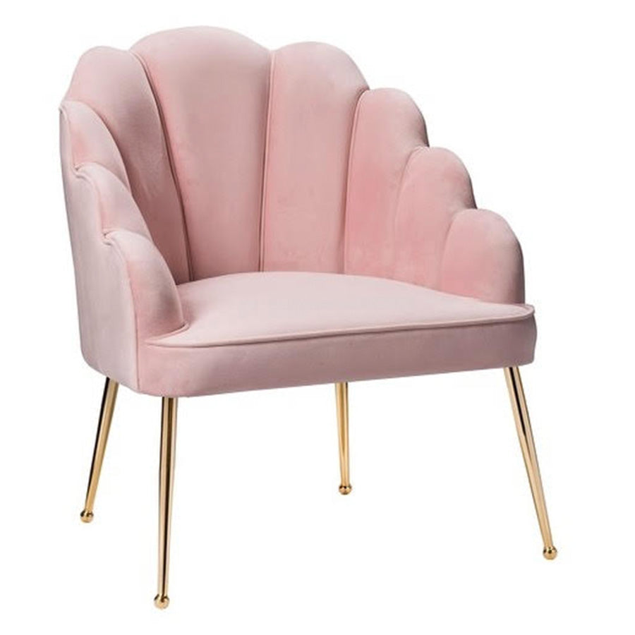 Armani Velvet Lounge Chair Pink - Gold
