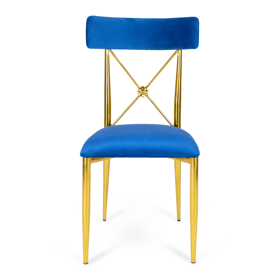Venice Chair Gold - Navy Blue