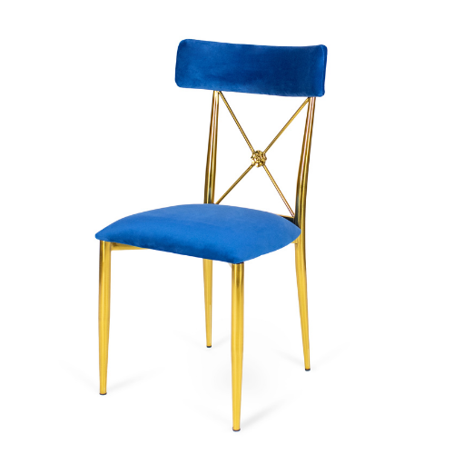 Venice Chair Gold - Navy Blue