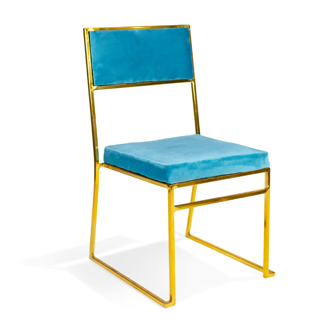 Skyline Dining Chair - Turquoise And Gold