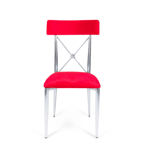 Venice Chair Silver - Red