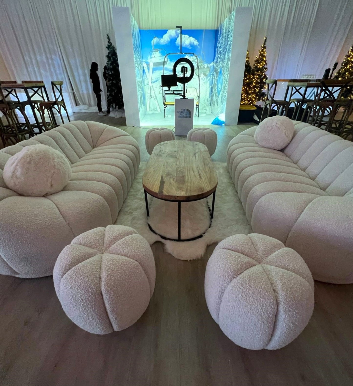 Marcy Bouclé Sofa White