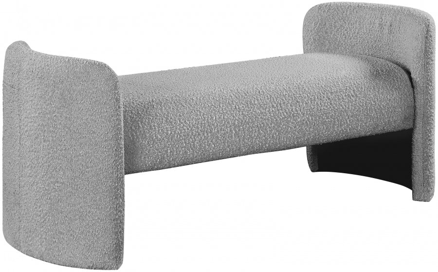 Avery Bouclé Bench Grey