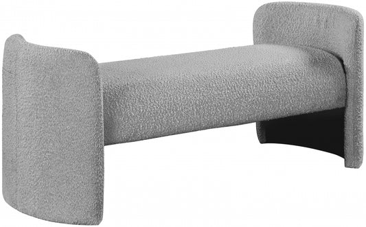 Avery Bouclé Bench Grey