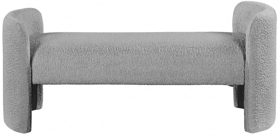 Avery Bouclé Bench Grey