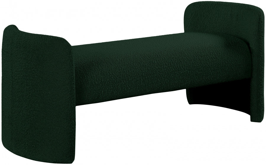 Avery Bouclé Bench Forest Green