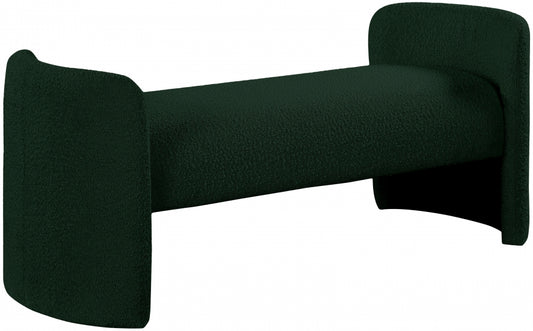 Avery Bouclé Bench Forest Green