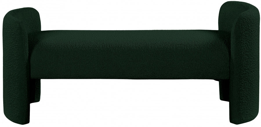 Avery Bouclé Bench Forest Green