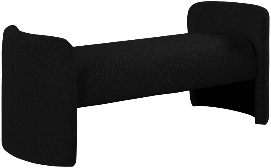 Avery Bouclé Bench Black