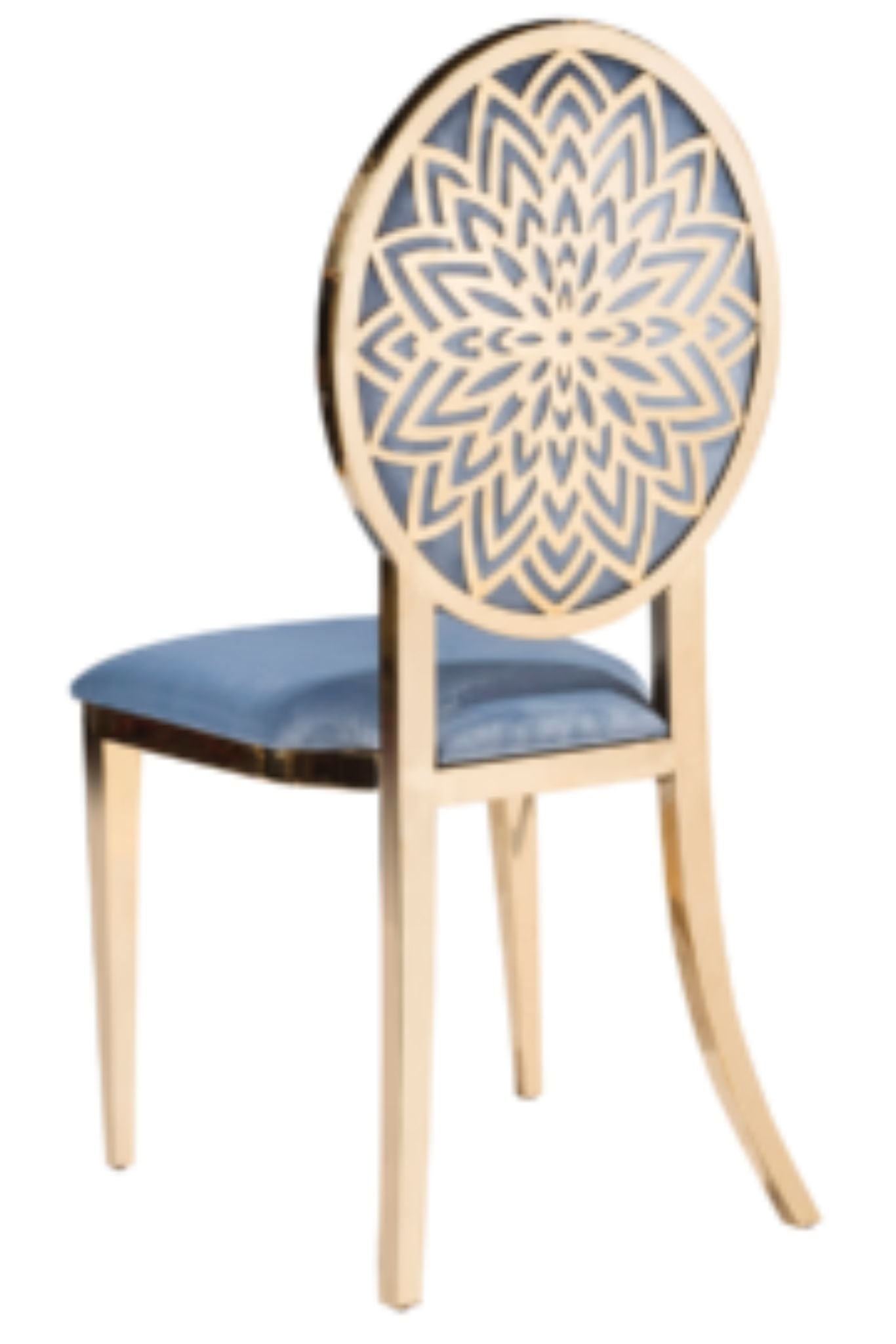 Shine Gold-Sea Blue Dining Chair