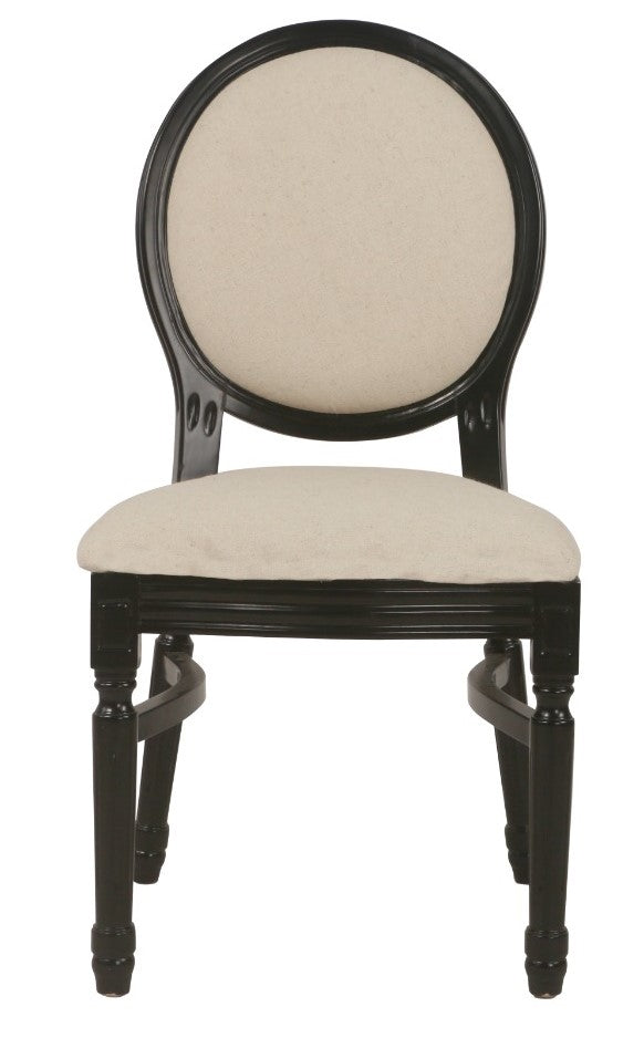 Ami Black Chair - Burlap