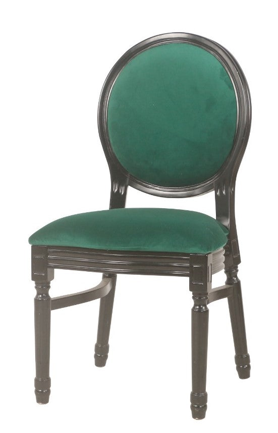 Ami Black Chair - Emerald Green