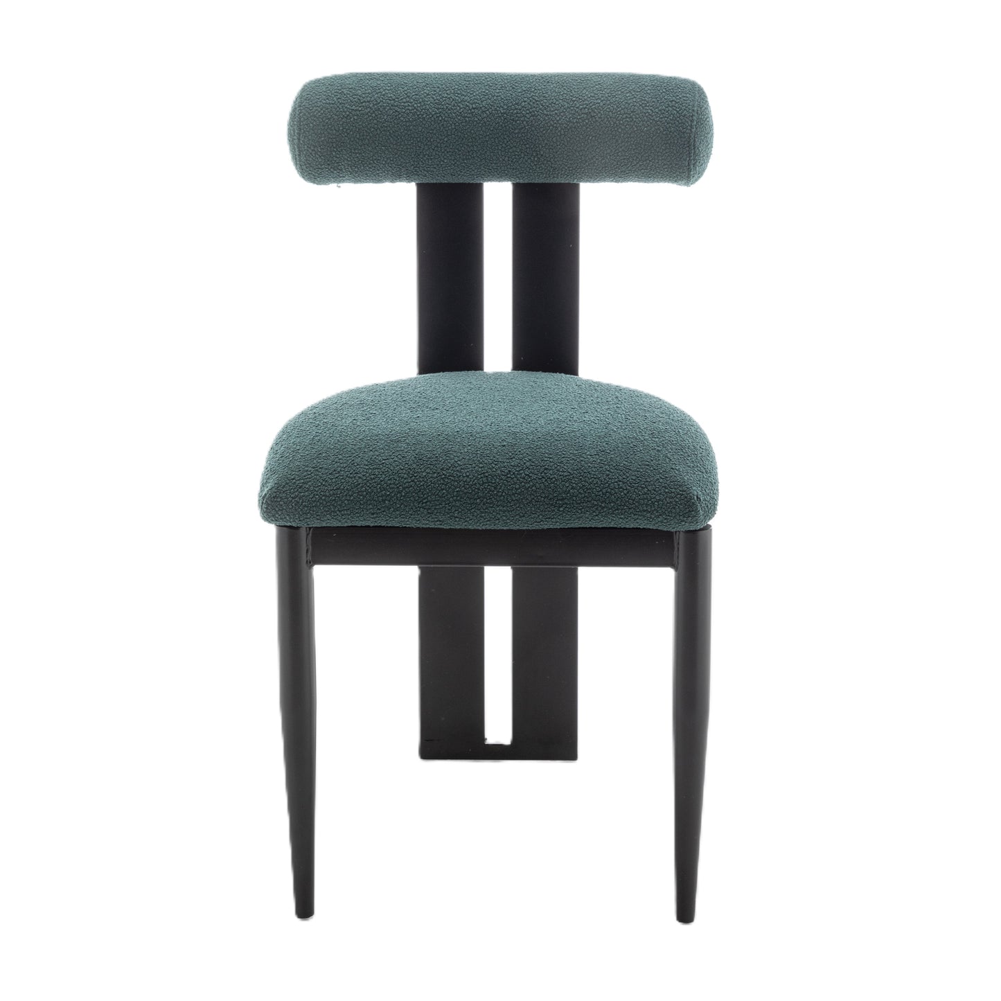 Cali Dining Chair - Black/Green Boucle